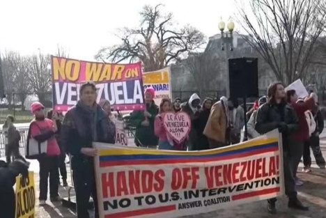 全美多城爆发示威 反对美国对委内瑞拉发动战争
