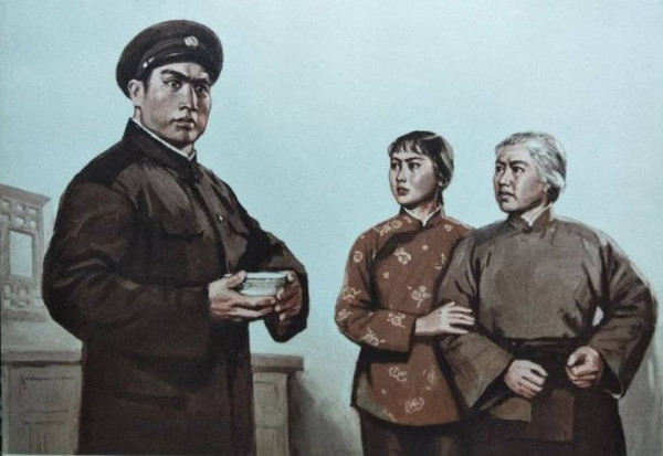 水粉画：革命现代京剧《红灯记》