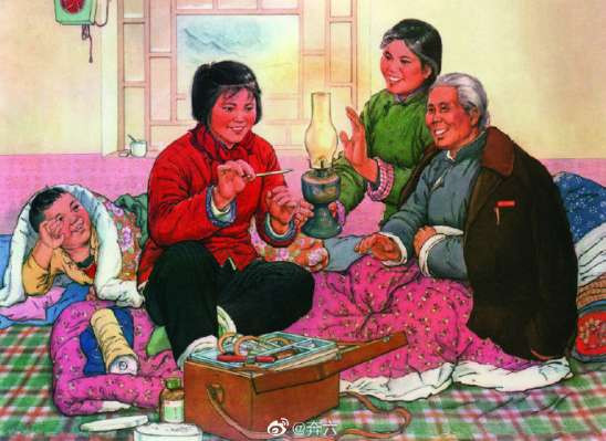一组六七十年代的宣传画， 十分接地气