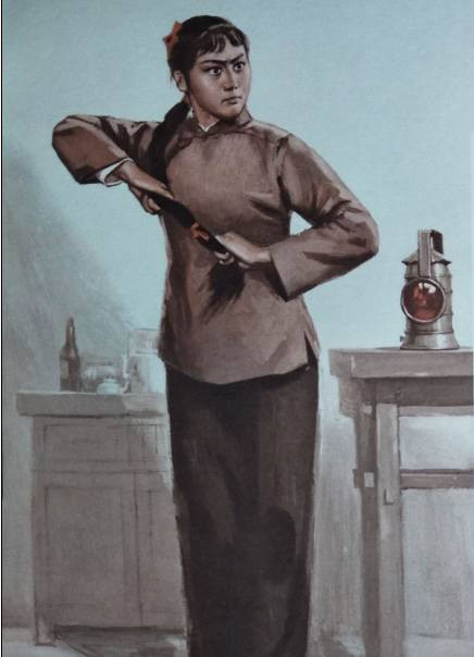 水粉画：革命现代京剧《红灯记》