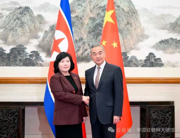 王毅同朝鲜外相崔善姬会谈