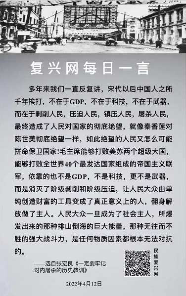 张宏良：对内大屠杀才是差点儿亡国灭种的真正原因