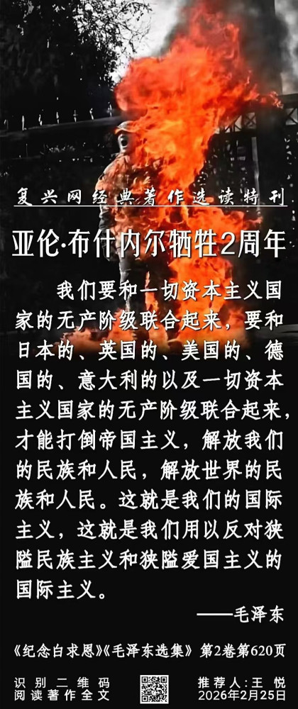 张宏良：纪念21世纪伟大的国际主义战士亚伦·布什内尔牺牲两周年