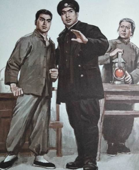 水粉画：革命现代京剧《红灯记》