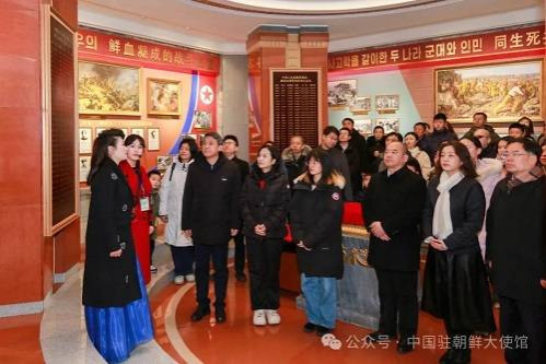 中国驻朝鲜使馆参谒中朝友谊塔