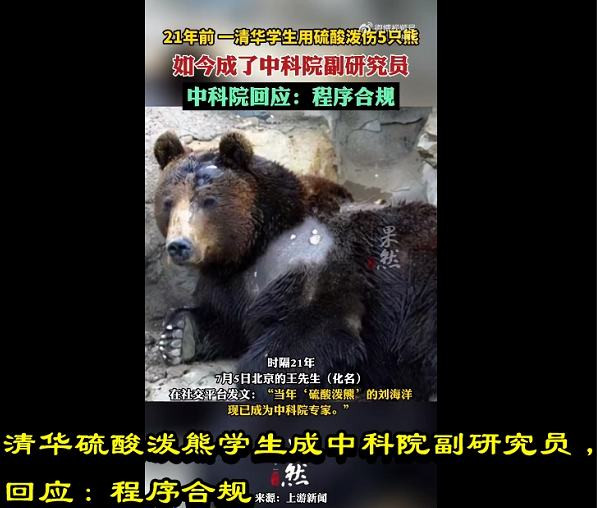 清华硫酸泼熊学生成中科院副研究员，回应：程序合规