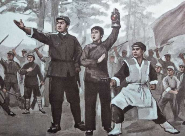 水粉画：革命现代京剧《红灯记》