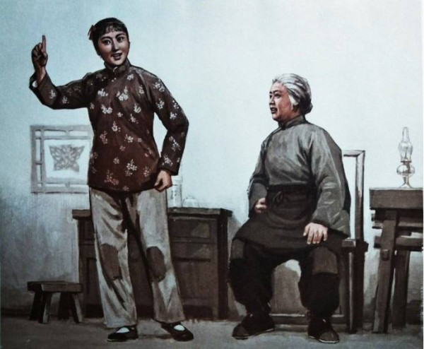 水粉画：革命现代京剧《红灯记》