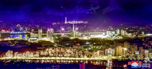 朝鲜首都平壤的夜景日新月异