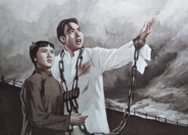 水粉画：革命现代京剧《红灯记》