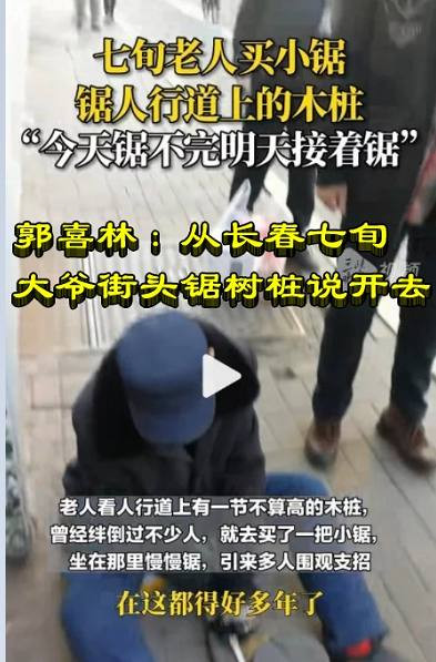 郭喜林:从长春七旬大爷街头锯树桩说开去