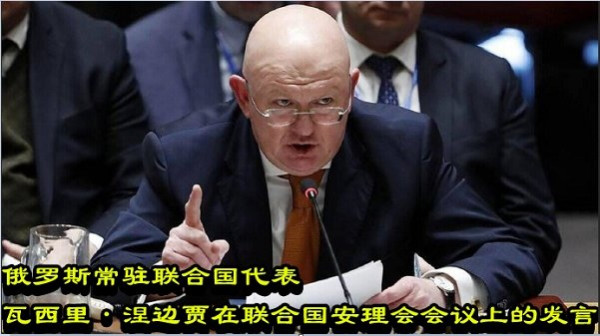 俄罗斯常驻联合国代表瓦西里·涅边贾在联合国安理会会议上的发言