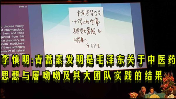 李慎明：青蒿素发明是毛泽东关于中医药思想与屠呦呦及其大团队实践的结果