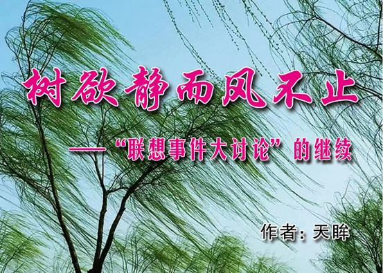 天眸：树欲静而风不止──“联想事件大讨论”的继续