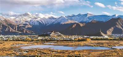 西藏拉萨市区西北部的拉鲁湿地