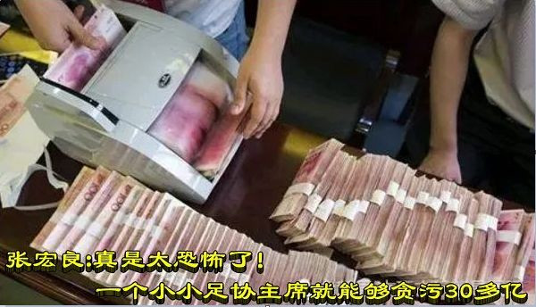 张宏良：真是太恐怖了！一个小小足协主席就能够贪污30多亿