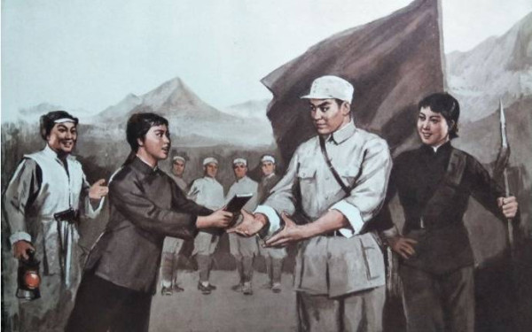 水粉画：革命现代京剧《红灯记》