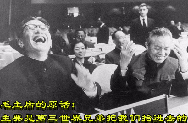 毛主席的原话：主要是第三世界兄弟把我们抬进去的