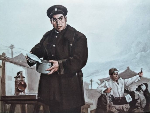 水粉画：革命现代京剧《红灯记》