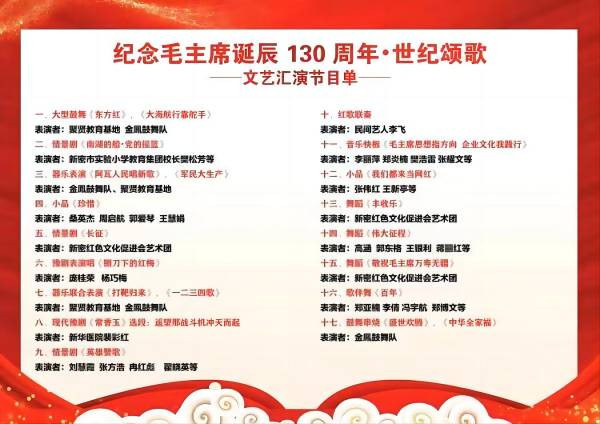 濮耐股份环保耐材事业部·新密市红色文化促进会举行庆祝毛主席诞辰130周年文艺汇演