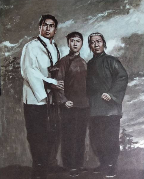 水粉画：革命现代京剧《红灯记》