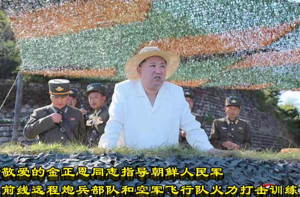 金正恩指导人民军远程炮兵部队和空军飞行队火力打击训练