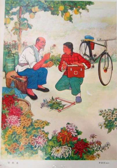 一组六七十年代的宣传画， 十分接地气