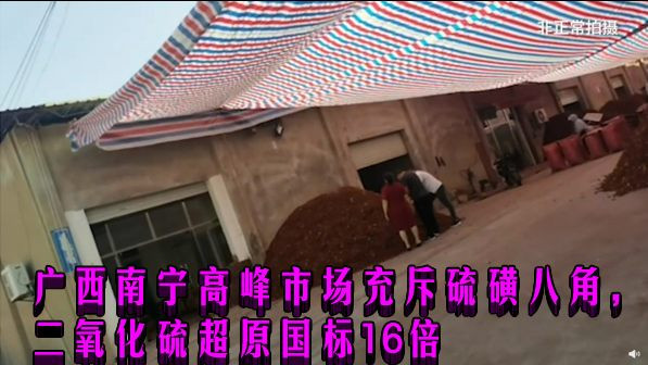 广西南宁高峰市场充斥硫磺八角，二氧化硫超原国标16倍