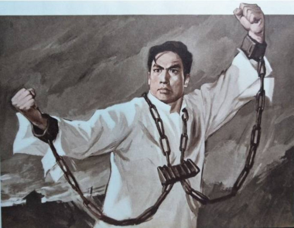 水粉画：革命现代京剧《红灯记》